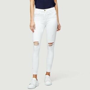 Le High Skinny Crop Slit Rivet Blanc Transit Jeans